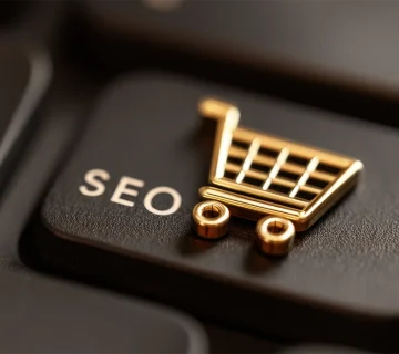 SEO Services in Dubai for ecommerce concept with digital shopping cart symbol