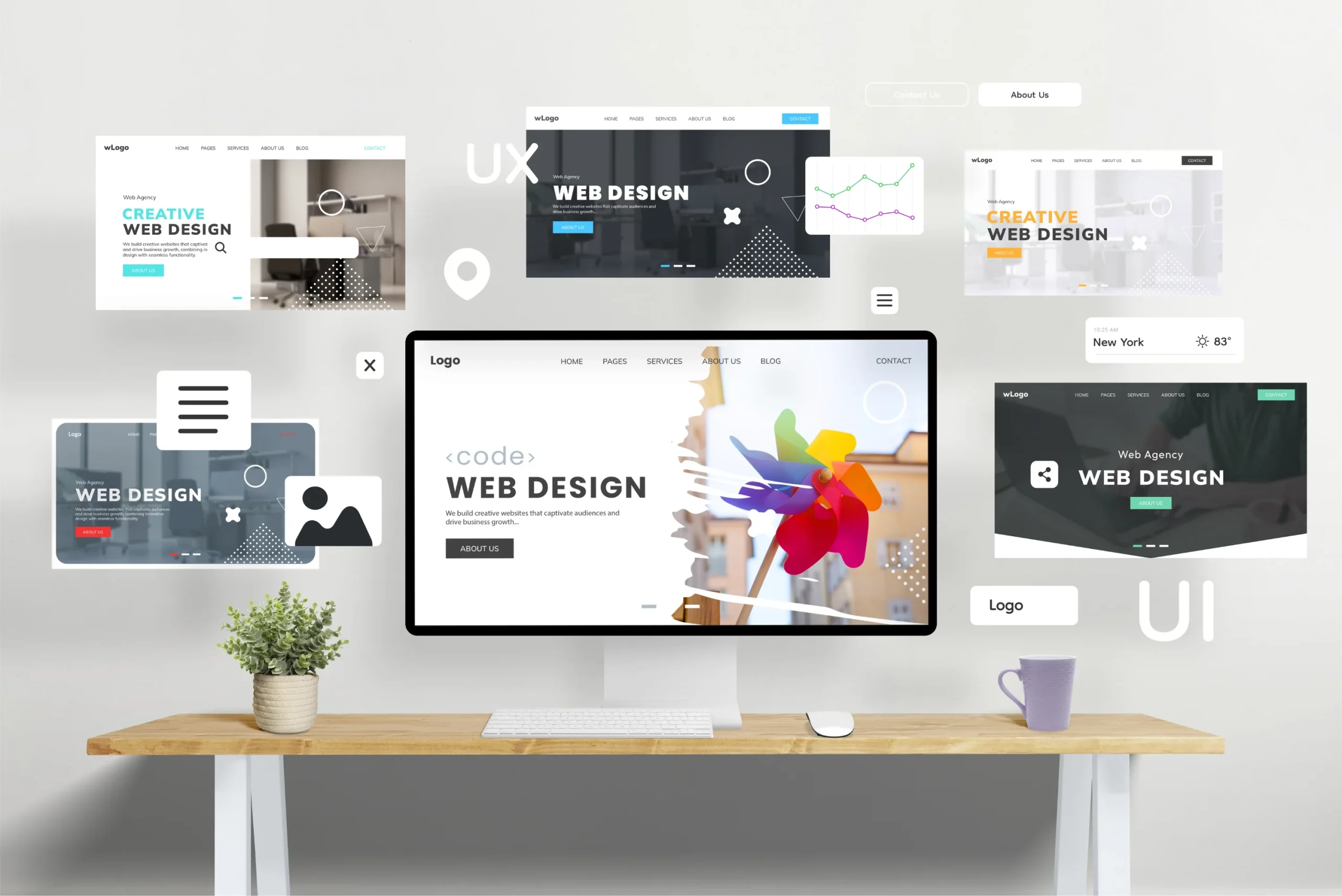 Web Design Agency showcasing responsive website designs across desktop and mobile screens 